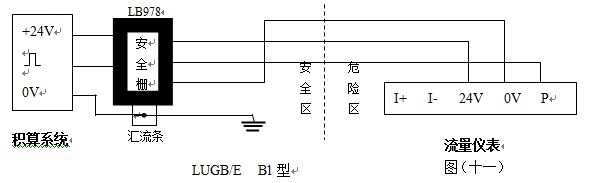 壓縮機(jī)空氣流量計(jì)防暴型渦街流量?jī)x表配線設(shè)計(jì)圖一